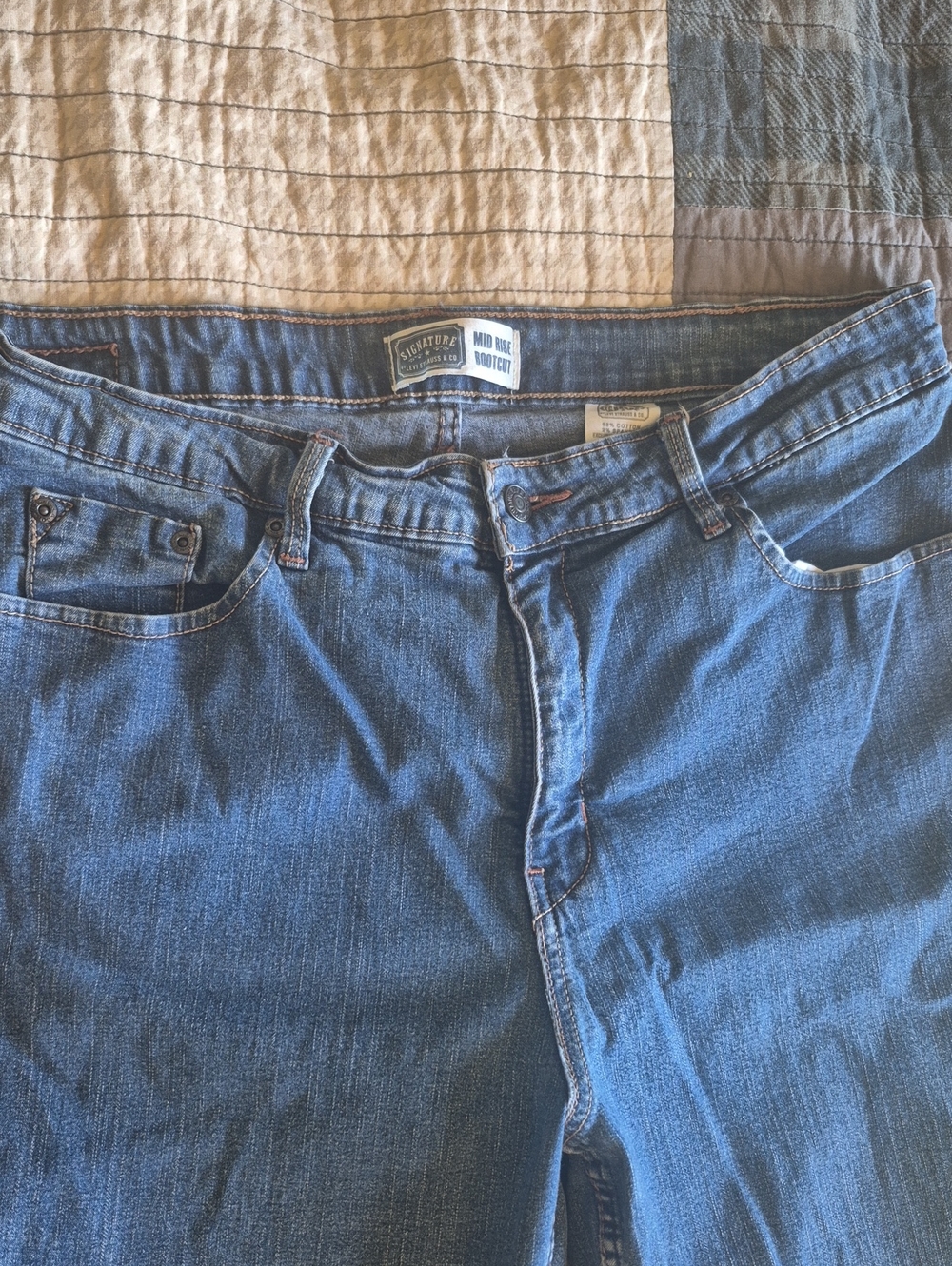 Signature Levi Strauss And Co High Rise Bootcut Jeans - Blue